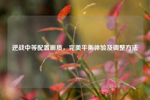 逆战中等配置画质，完美平衡体验及调整     