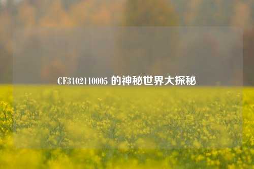 CF3102110005 的神秘世界大探秘