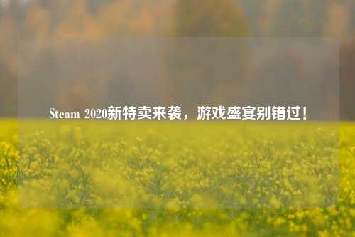 Steam 2020新特卖来袭,游戏盛宴别错过!