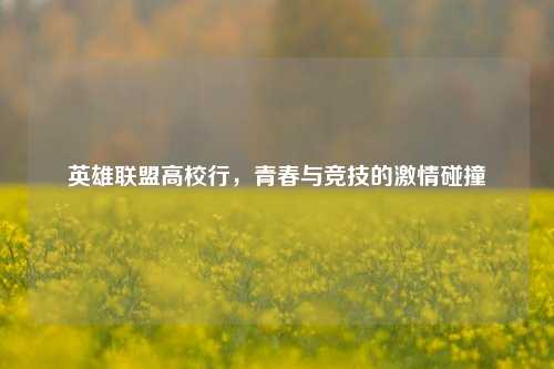 英雄联盟高校行，青春与竞技的     碰撞