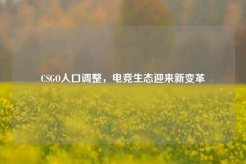 CSGO人口调整，电竞生态迎来新变革