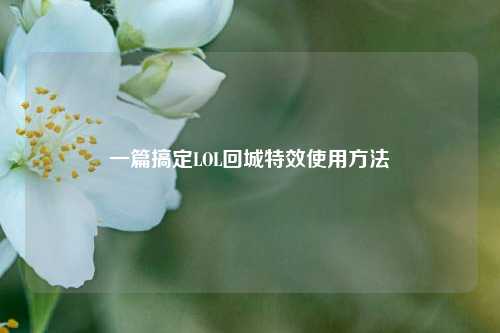 一篇搞定LOL回城特效使用
