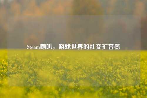 Steam喇叭,游戏世界的社交扩音器