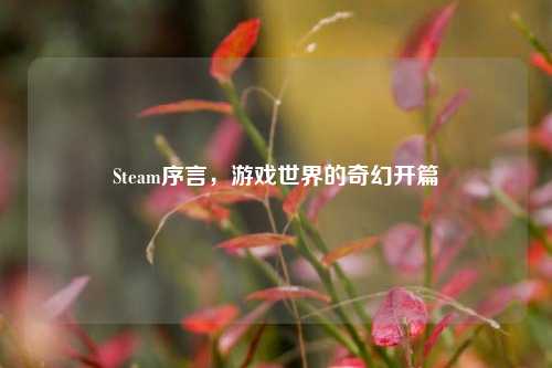 Steam序言，游戏世界的奇幻开篇