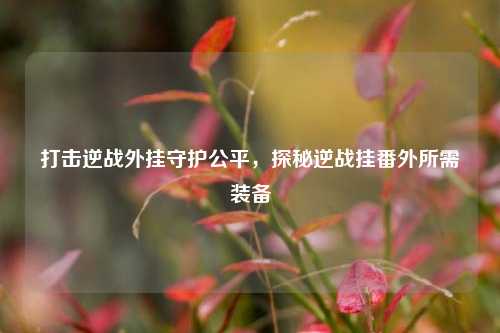 打击逆战外挂守护公平,探秘逆战挂番外所需装备