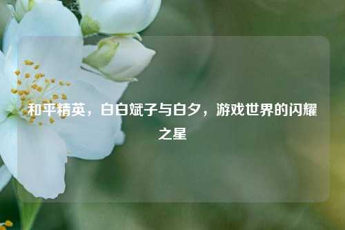 和平精英,白白斌子与白夕,游戏世界的闪耀之星