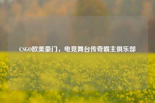 CSGO欧美豪门,电竞舞台传奇霸主俱乐部