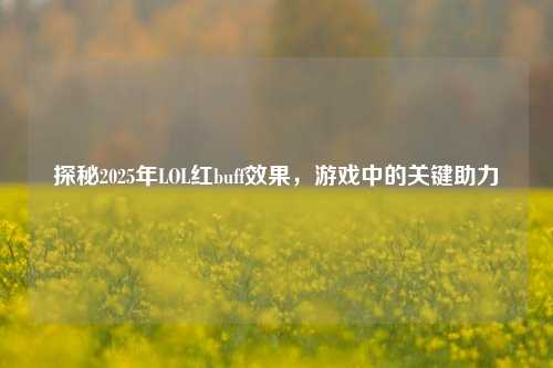 探秘2025年LOL红buff效果,游戏中的关键助力