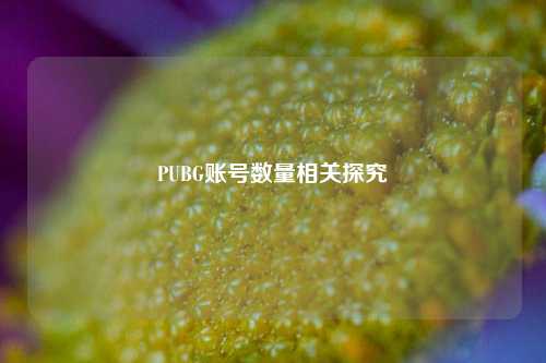 PUBG账号数量相关探究